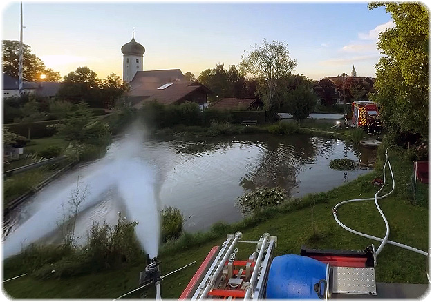Pumpentest am Dorfweiher Osterwarngau